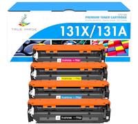 TRUE IMAGE - Cartuchos de tóner de Repuesto para HP 131X CF210X 131A CF210A 128A CE320A 125A Laserjet Pro 200 Color MFP M276n M276nw M251nw M251n (Negro, Cian, Amarillo, Magenta)