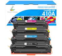 True Image - Cartuchos de tóner de Repuesto para HP 410A CF410A 410X CF410X Laserjet Pro MFP M477fdw M477fdn M377dw M452nw M452dn M477fnw (Negro, Cian, Amarillo y Magenta)