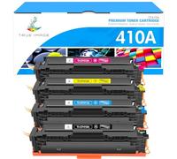 True Image - Cartuchos de tóner de Repuesto para HP 410A CF410A 410X CF410X Laserjet Pro MFP M477fdw M477fdn M377dw M452nw M452dn M477fnw (Negro, Cian, Amarillo y Magenta)