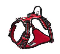 TRUE LOVE Arnés para perro sin tirar de nailon suave reflectante ajustable para animal doméstico pequeño grande TLH56512(S, rojo)
