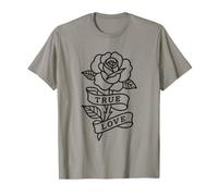 True Love Rose Tattoo Old School Flash Gráfico Camiseta