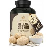 TRUE NATURE Melena de León 60.000mg (Extracto 30:1) - 360 cápsulas - | Lions mane (Hericium Erinaceus) con 30% de polisacáridos y 5% de betaglucano - vegano - TRUE NATURE
