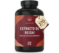TRUE NATURE Reishi Puro Ganoderma - Alta Dosis - 20100mg/Día - 270 Cápsulas | Ganoderma lucidum - 40% polisacáridos - 3 meses - vegano, sin aditivos, testado en laboratorio & producción alemana