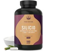 TRUE NATURE Silicio Orgánico de Bambú - Alta Dosis- 643mg/Día- 180 Cápsulas | Bambú indio - zinc y selenio para cabello y uñas normales - 6 meses - vegano, testado en laboratorio & producción alemana
