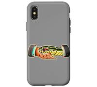 True No One Snake Bite Handshake Tattoo Flash Carcasa para iPhone X/XS