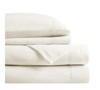 True North by Sleep Philosophy Juego de Ropa de Cama acogedora, cálida y Suave de Felpa con Bolsillo Profundo de 14 Pulgadas para Temporada fría, Funda de Almohada a Juego, tamaño King, Color Marfil