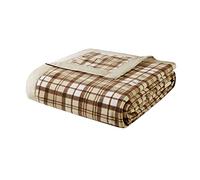 True North by Sleep Philosophy Manta de Microforro Polar de Lujo, Suave y acogedora sofá, Forro, Tan Plaid, Cama Individual