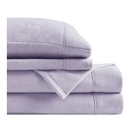 Sleep Philosophy Juego Microforro Polar, cálido, sábanas con Bolsillo Profundo de 14 Pulgadas acogedoras para Temporada fría, Funda de Almohada, Forro, Morado Claro, Matrimonio Doble, 4