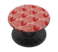 True Red School of Fish Pattern PopSockets PopGrip Adhesivo