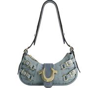 True Religion Bag, Women's Multi Denim Handbag with Adjustable Shoulder Strap, Bolsa de Hombro para Mujer, Tela Vaquera