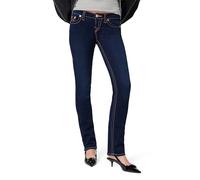 True Religion Billie Mid Rise Straight Leg Jean Jeans, Abrasión mínima, 36 para Mujer
