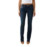True Religion Billie - Pantalones Rectos de Tiro Medio para Mujer, Color Azul, Talla 29