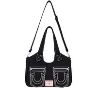 True Religion Bolso bandolera para mujer, con logotipo de herradura, color negro, Negro -