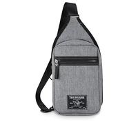 True Religion Bolso cruzado para hombre, bolso bandolera casual para hombre, pequeño de viaje para hombre, Gris, Talla única, Bandolera