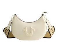 True Religion Bolso de hombro para mujer, bolso de mano Crescent Hobo con correa ajustable extraíble y logotipo de herradura, color marfil, Marfil