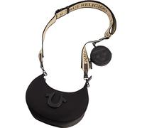 True Religion Bolso de hombro para mujer, mini bolso hobo de media luna con correa cruzada ajustable y monedero, color negro