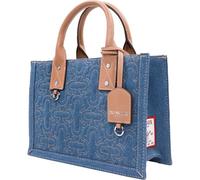 True Religion Bolso de mano acolchado, bolso diario con costuras de herradura, color azul