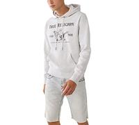 True Religion Buddha Fleece Hoody Sudadera con Capucha, Oatmeal Heather/Metallic Blk, XL para Hombre