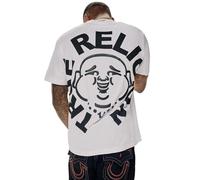 True Religion Camiseta Casual con Cara de Buda para Hombre, Blanco (Optic), XL