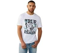 True Religion Camiseta de Herradura para Hombre, Color Blanco, Talla L