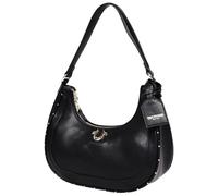 True Religion Crescent Hobo - Bolso de hombro con cadena tachonada con correas de transporte dobles, detalle dorado, negro