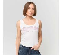 True Religion Crystal Square Neck Rib Tank blanco L