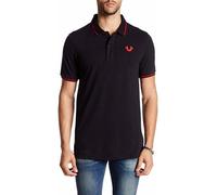 True Religion Hombre Crafted with Pride Polo, BLK Red TIPING, L