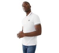 True Religion Hombre Crafted with Pride Polo, White BLK TPING, L