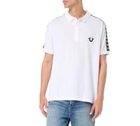 True Religion Hombre Damask Short Sleeve Polo, Optic White, L