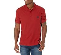 True Religion Hombre Damask Short Sleeve Polo, Red Dahlia, S