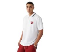 True Religion Hombre Jv7 Tipped Polo, Optic White, S