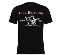 True Religion Hombre Short Sleeve Metallic Buddha tee, Black, L