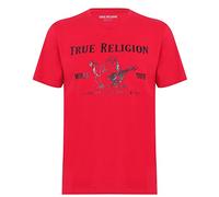 True Religion Hombre Short Sleeve Metallic Buddha tee, True Red, M