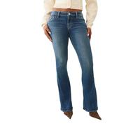 True Religion Joey - Jeans Acampanados de Tiro Medio con Solapa para Mujer, Lavado de muérdago Medio, 25W