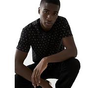 True Religion Men's All Over Monogram tee, Black, M