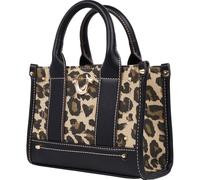 True Religion Mini Tote Bag, Small Canvas Carryall with Handles and Inner Pocket for Women, Bolsa de Mano Unisex Adulto, Leopardo