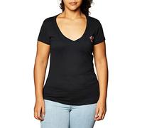 True Religion Mujer V-Neck Buddha Logo tee, Black, S