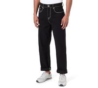 True Religion Vaqueros Bobby Single Needle No Flap Baggy Jeans 2sb Black Rinse, 33 W