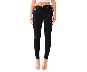 True Religion Women’s Jennie Mid-Rise Curvy Skinny fit Comfort Jeans- Single Needle Stitching -Black Body Rinse Color - in Size 27