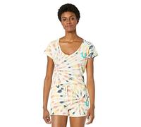 True Religion Women's Puff Buddha Slim V Tee, Multi Tie Dye, XX-Small