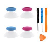 True Rubberized Original Joysticks de repuesto para Xbox / PS4, palillos para Xbox One, controlador Series X/S (4 piezas) (rosa y azul)