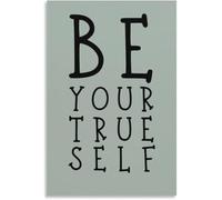 True Self Quote Poster Inspirational Canvas Print Home Office