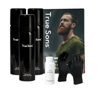 True Sons Espuma de tinte para el cabello para hombres, aspecto natural, sin esfuerzo, kit de tinte multiusos con aplicador instantáneo de potenciador de color, fórmula sin amoníaco para pieles