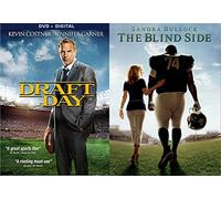 True Story The Blind Side DVD Football Movie + Draft Day Kevin Costner 2 disk Football Double Feature Set