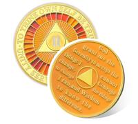 True to Self 2 Año de Sobriedad Moneda - Affirmation AA Chip, Medallón de recuperación de adicciones, regalos de sobriedad para mujeres y hombres, narcóticos regalos anónimos, moneda de sobriedad