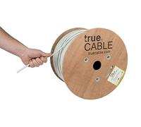 trueCABLE Elevador Cat6A (CMR), 1000 pies, blanco, 23AWG 4 pares de cobre desnudo sólido, 750 MHz, PoE++ (4PPoE), listado ETL, par trenzado sin blindaje (UTP), cable Ethernet a granel