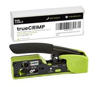 TrueCABLE - Herramienta de crimpado RJ45 todo en uno V3, funciona con conectores Ethernet RJ45 Cat5e, Cat6, Cat6A, enchufes modulares estándar blindados y sin blindaje, herramienta de crimpado