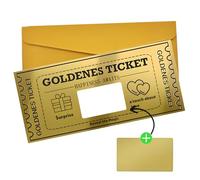 truee Tarjetas Personalizadas para Rellenar, Tarjeta Rasca Cumpleaños, Billete Dorado para Rascar, Golden Tickets, Set Billete Dorado para Rascar para cumpleaños San Valentín Navidad, Fiest As