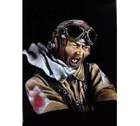 TRUEGRIS 1/10 Busto de piloto de la Fuerza aérea Japonesa de la Segunda Guerra Mundial en Resina, sin Pintar ni Montar //J8D0xT1