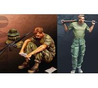 TRUEGRIS 1/35 Figura de Resina de Soldado Estadounidense de la Segunda Guerra Mundial (2 Figuras) sin Pintar ni ensamblar //6Q7IX7S